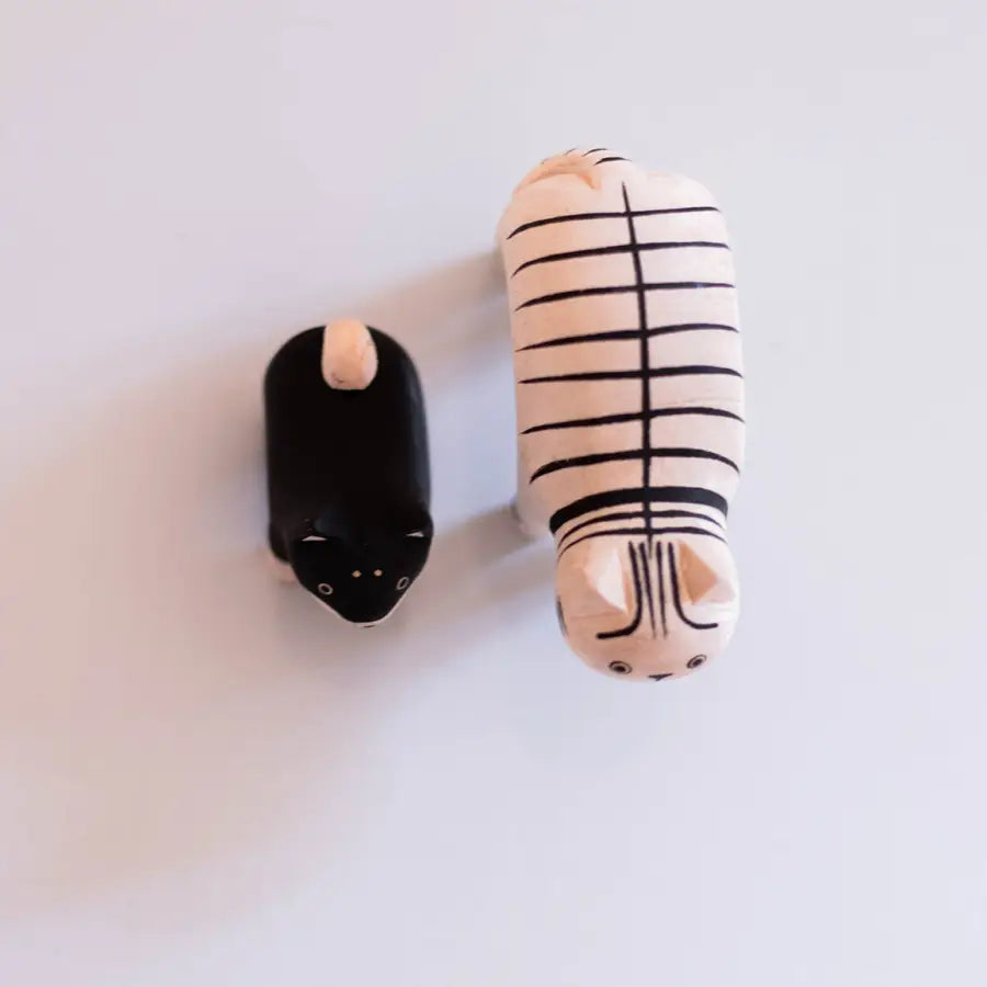 Figurine Chat tigré en Bois - Animal en bois