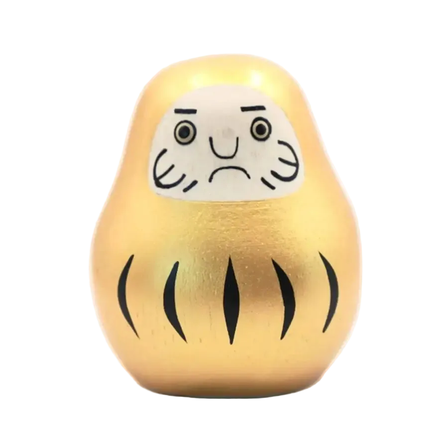 Figurine Daruma Or en bois - Wodden Animal