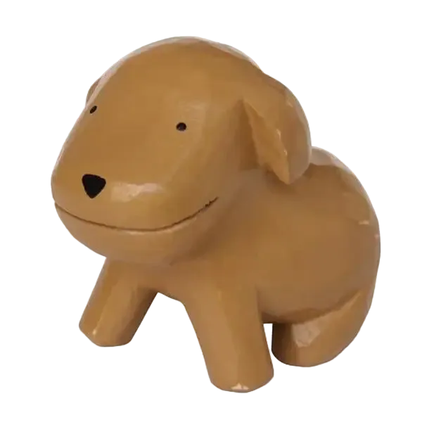 Figura de madera – Caniche toy marrón – Porta tarjetas