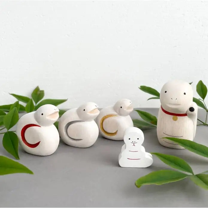 Figurine en bois - Collection zodiaque - Serpent argent - FIGURINES EN BOIS