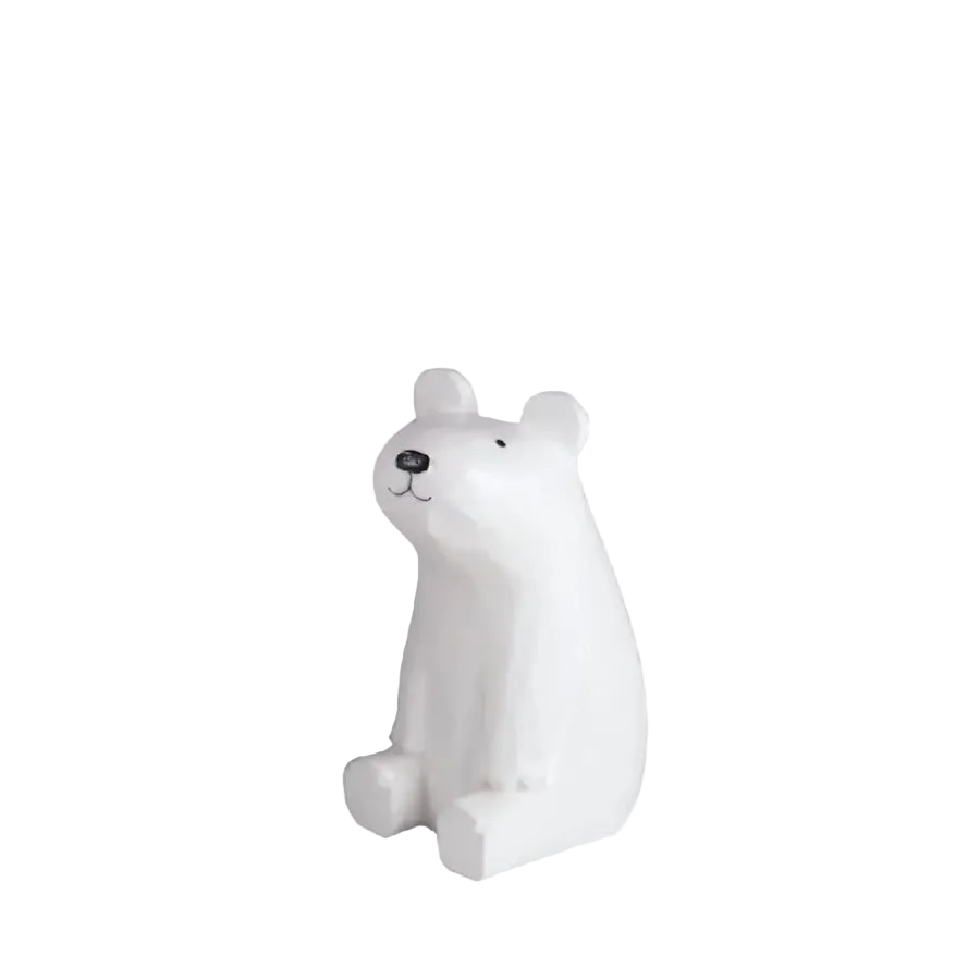 Figurine en bois – Ours polaire assis (enfant - FIGURINES
