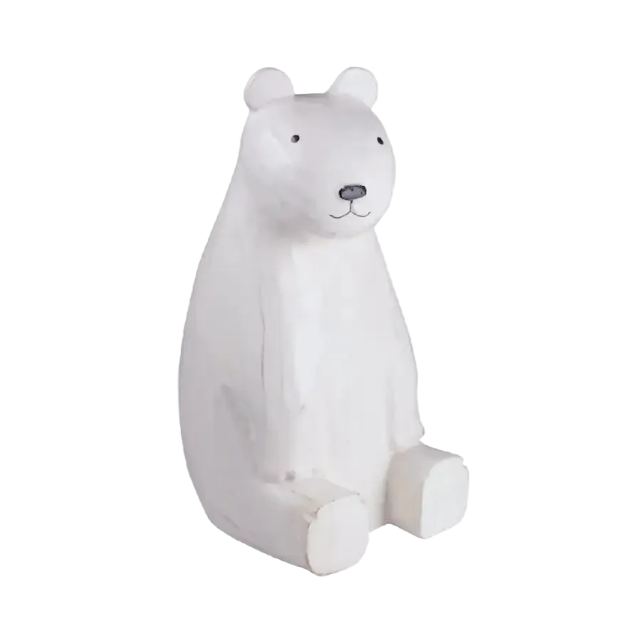 Figurine en bois – Ours polaire assis (parent) - FIGURINES