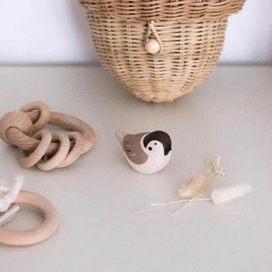 Figurine Moineau en Bois - Wodden Animal