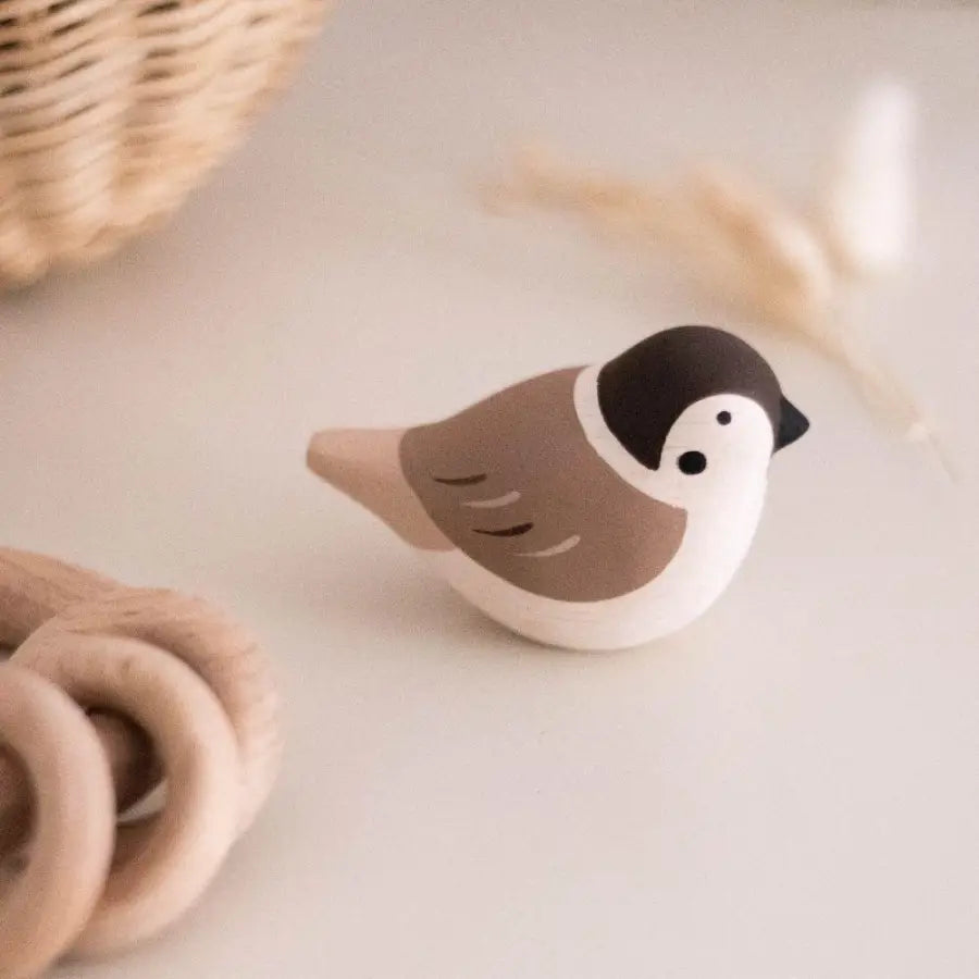 Figurine Moineau en Bois - Wodden Animal