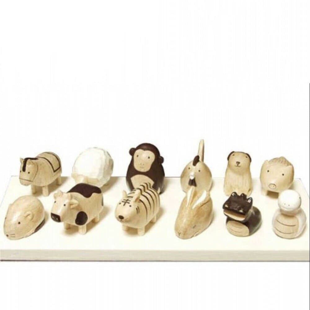Figurine Set Zodiaque chinois en Bois