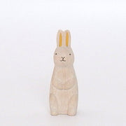 Coniglio dorato in piedi in legno | segno zodiacale