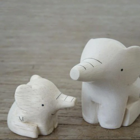 Elefante genitore in legno | Oyako