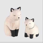 Wooden Parent Siamese Cats | Oyako