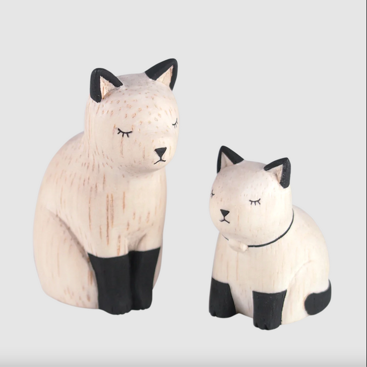 Genitore di legno dei gatti siamesi | Oyako
