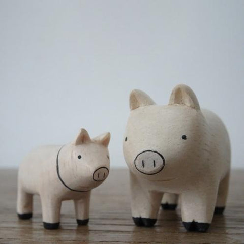 Famille cochons en bois | Oyako