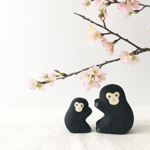 Affenfamilie aus Holz | Oyako